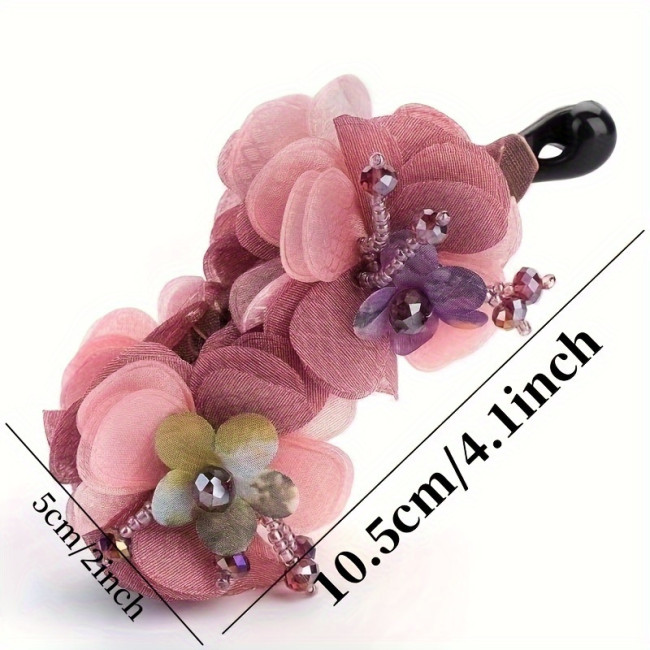Elegant Boho Flower Hair Claw Clip - Strong Hold, Non-Slip Resin Banana Clip with Colorful Floral Design for Stylish Ponytails & Updos - Durable Fashion Accessory for Women and Girls