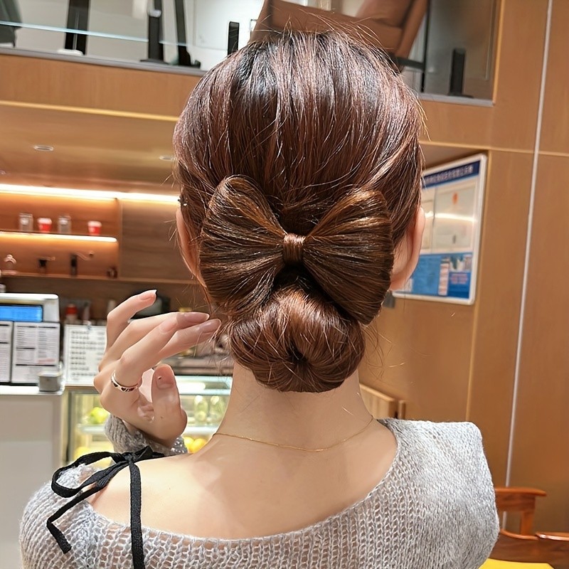 Y2K Bow Hair Clip for Women's Bobbed Ponytail Hanfu Dress-up Duckbill Clip 1pc