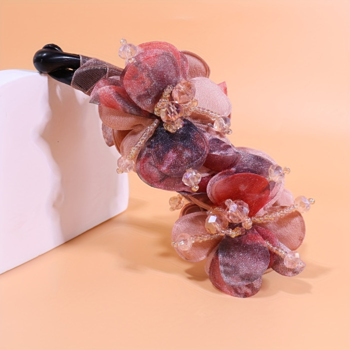 Elegant Boho Flower Hair Claw Clip - Strong Hold, Non-Slip Resin Banana Clip with Colorful Floral Design for Stylish Ponytails & Updos - Durable Fashion Accessory for Women and Girls