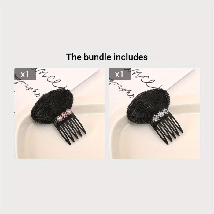 1pc Rhinestone Flower Hair Combs Sponge Bump Up Volume Hairpins Simple Hair Styling Hair Pads BB Clips