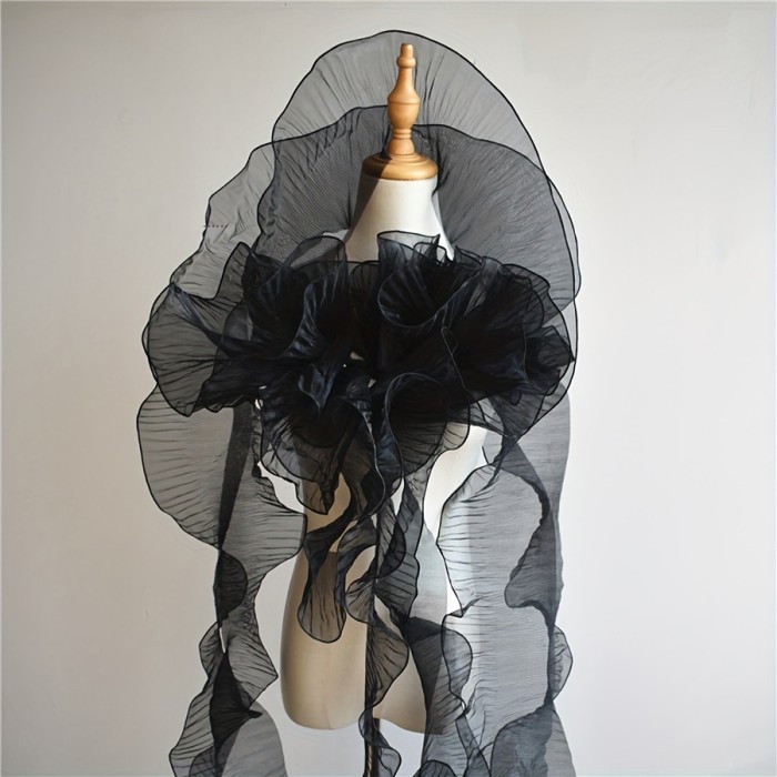 2 Yards of White Organza Ruffles, 15cm Wide - Sewing Trims and Decorative Edges