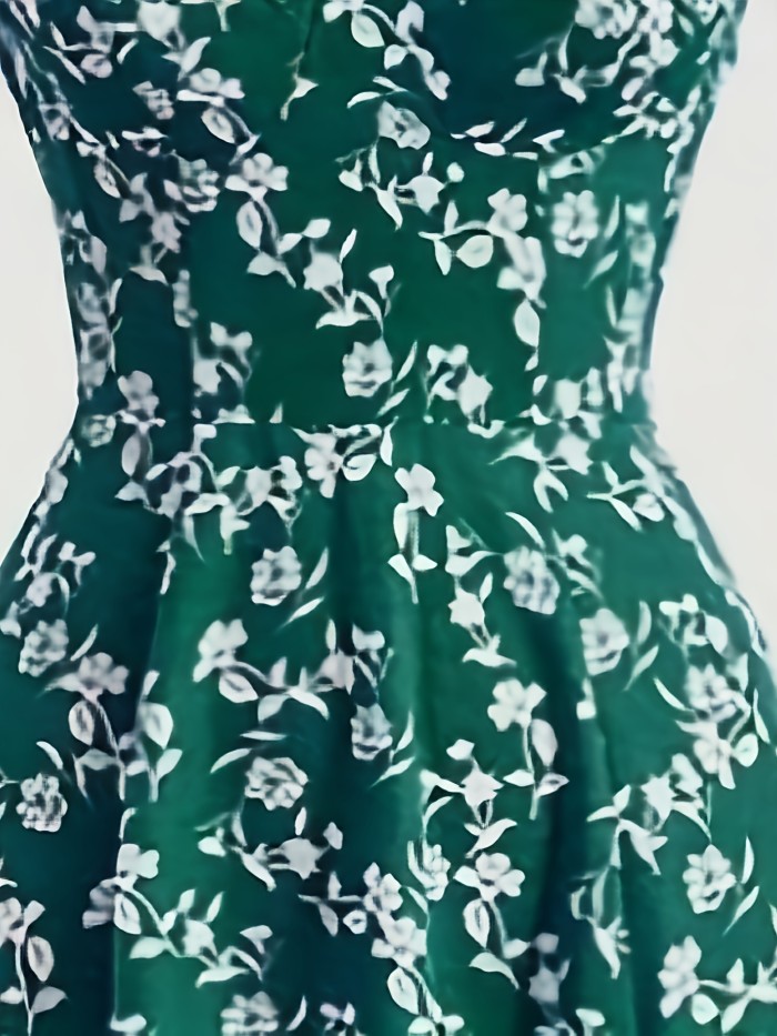 Chic Y2K Floral Off-Shoulder Midi Dress for Women - Blue with White Flowers, Tie-Detail Straps, Polyester, Machine Washable - Perfect for Summer