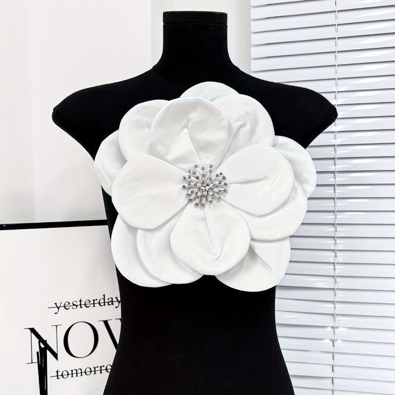 Rhinestone Embellished Multi-Layered 3D Floral Applique, DIY Handcrafted Flower for Clothing, Hats, Bags, Home Decor, Fabric Material, Sewing & Knitting Supplies, Embroidery & Decoration Accessories