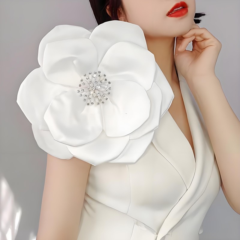 Rhinestone Embellished Multi-Layered 3D Floral Applique, DIY Handcrafted Flower for Clothing, Hats, Bags, Home Decor, Fabric Material, Sewing & Knitting Supplies, Embroidery & Decoration Accessories