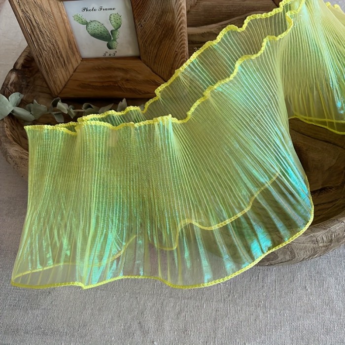 2 Yards of White Organza Ruffles, 15cm Wide - Sewing Trims and Decorative Edges