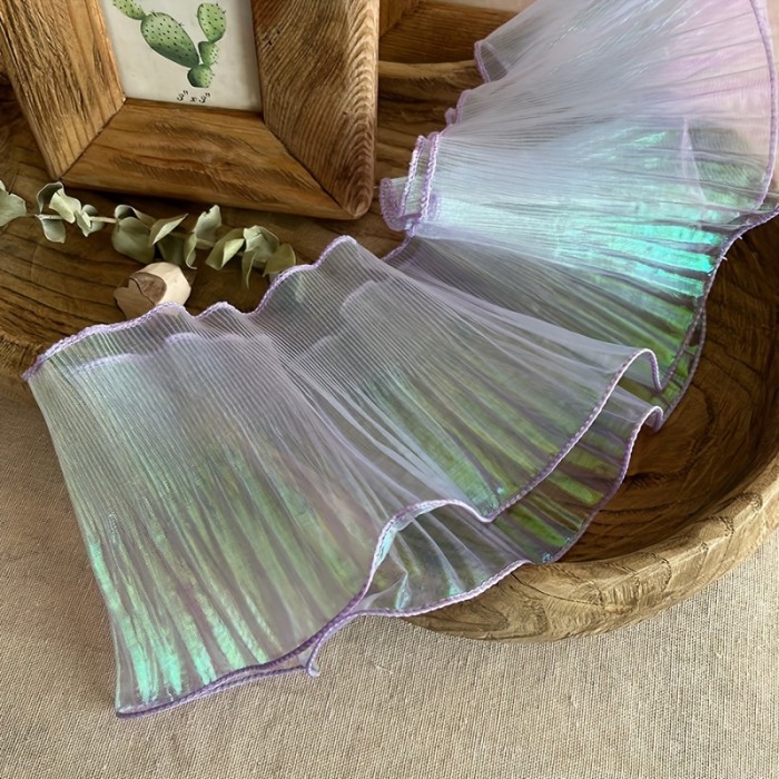 2 Yards of White Organza Ruffles, 15cm Wide - Sewing Trims and Decorative Edges