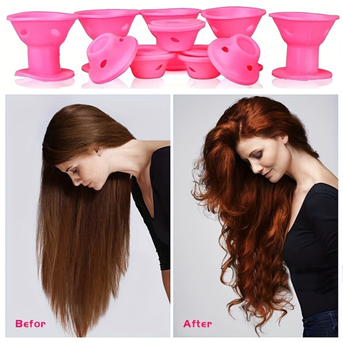 10pcs Heatless Hair Curler Set for All Hair Types - No Heat Curlers for Styling & Perming, Perfect Christmas Gift
