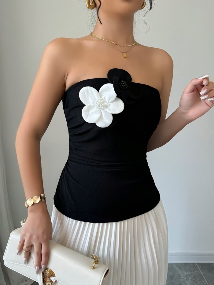 Elegant Women's Off-Shoulder Color Block Dress - Chic Polyester A-Line Maxi with Ribbed Detail, Perfect for Summer Events & Parties