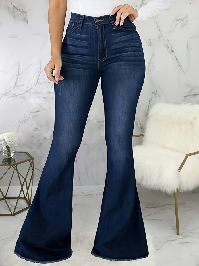 Flare Jeans Female 2025 New Autumn And Winter Slim Hiah Thin Hiah-waisted RawEdge Micro Trousers Small People Draping Hundred With Wide-legged Trousers