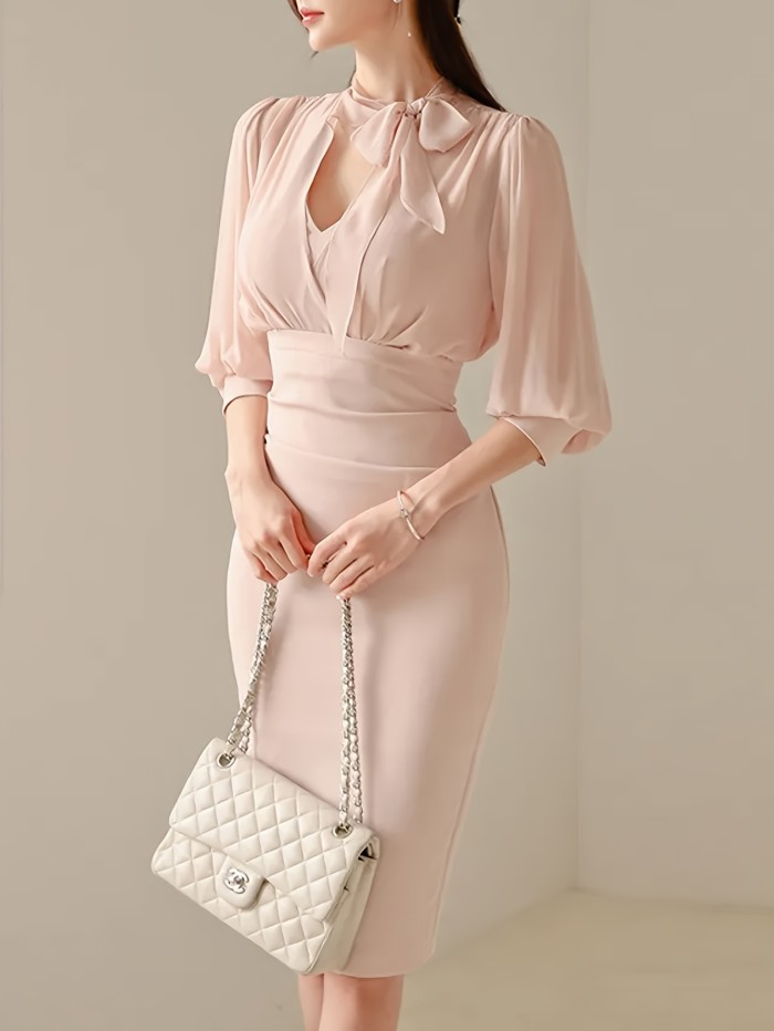 Thoughtful Direction Fashion Elegant Collar Thin Suspender Dress