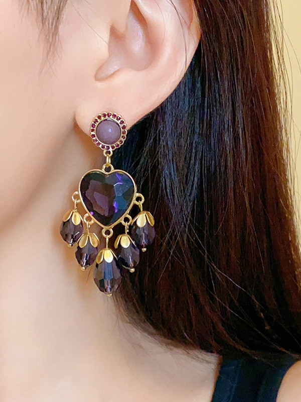 Geometric Tasseled Drop Earrings