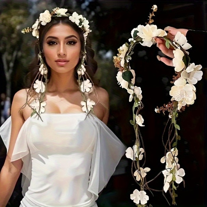 Elegant Vintage Floral Hairband for Women, 1pc Flower Hair Accessory Perfect for Special Occasions, Hair Accessories, Hair Accessories