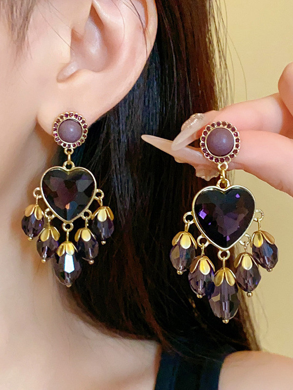 Geometric Tasseled Drop Earrings