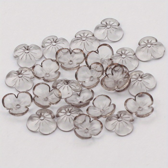 200pcs Vibrant Multicolor 10mm Transparent Acrylic Petal Beads for Jewelry Making, Crafting, and DIY Projects - Perfect for Creating Unique Necklaces, Bracelets, Earrings, Keychains, and Accessories - Ideal for Beginners and Experienced Crafters Alike
