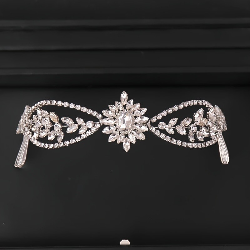 1pc Alloy Diamond-Studded Hair Comb for The Back of The Head, Side Comb for Wedding Brides, Hair Styling Accessory.
