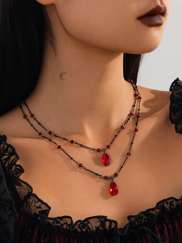 Double Layered Geometric Necklaces Accessories
