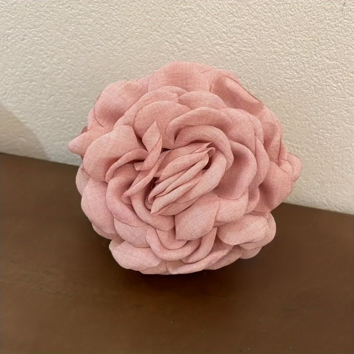 Vintage French Dry Rose Hair Clip with Sharks Tooth - Single Flower Hair Accessory for Women - Suitable for Ages 14 and Up