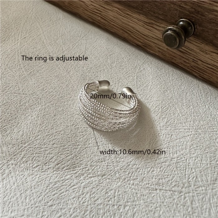 Adjustable Copper Multi-line Ring A Copper Material With Super Multi-line Niche Design High-end Sense Ring Opening Adjustable Fashion All-match Ring
