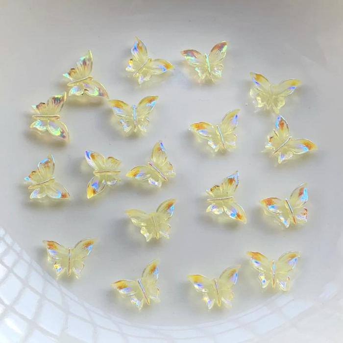 50pcs, 7*10mm Shiny AB Crystal 3D Butterfly Nail Accessories Diamond Sticker Resin Nail Art, Scrapbooking DIY, Epoxy Resin Jewelry Molds, Candle, Soap Making, Nails Decor, DIY Art Crafts Gifts Accessories