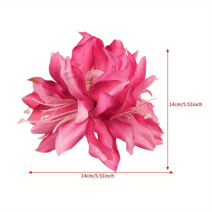 1pc Bohemian Chic Lily Flower Hair Clip - Elegant & Vibrant Simulated Floral Accessory in Pink or White, Perfect for Women's Beach, Picnic, and Party Hairstyles, Beach Hair Accessories