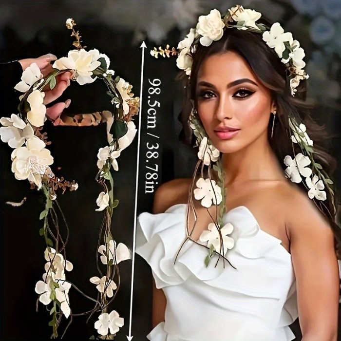 Elegant Vintage Floral Hairband for Women, 1pc Flower Hair Accessory Perfect for Special Occasions, Hair Accessories, Hair Accessories