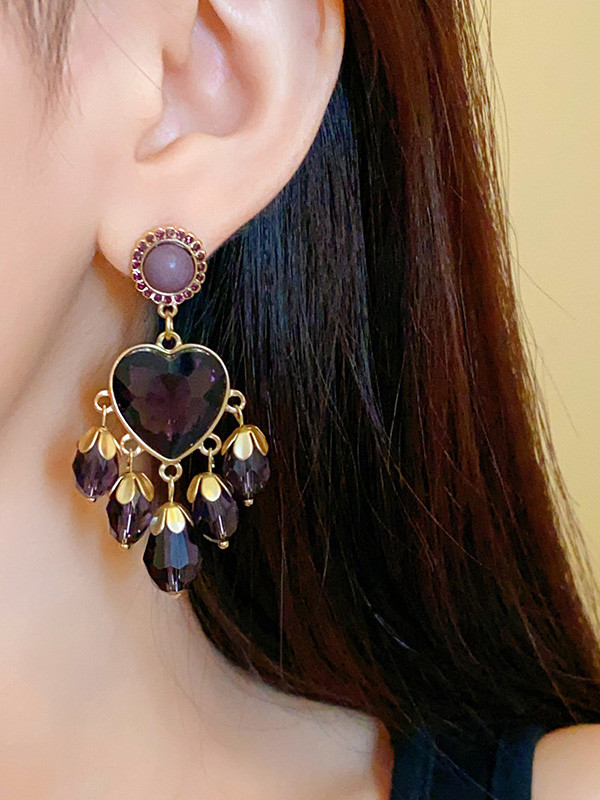 Geometric Tasseled Drop Earrings