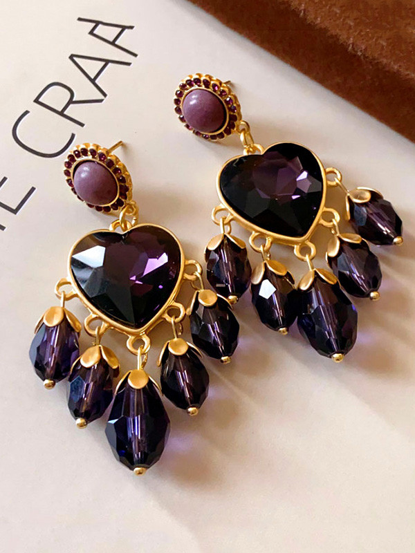Geometric Tasseled Drop Earrings
