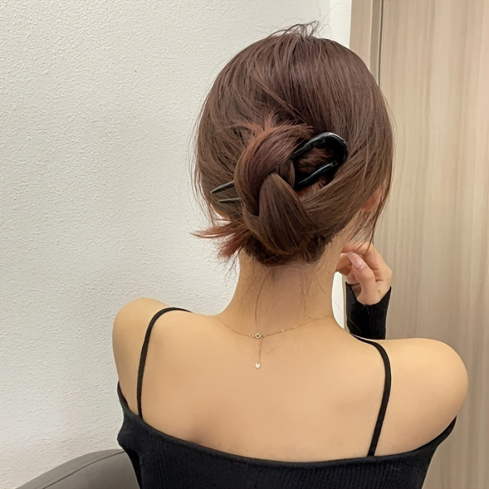 5pcs French Fork U-Shaped Hair Clips - Retro Sticks For Women's Hair Accessories - Perfect Gift Idea