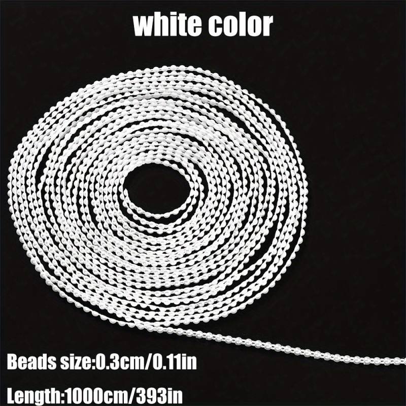 1pc 3\u002F4\u002F6\u002F8Mm Half Round Cabochon Beads Garland String White Beige Color Acylic Beads Chain for Wedding Decoration DIY Jewelry Accessories