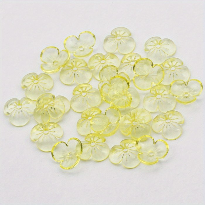 200pcs Vibrant Multicolor 10mm Transparent Acrylic Petal Beads for Jewelry Making, Crafting, and DIY Projects - Perfect for Creating Unique Necklaces, Bracelets, Earrings, Keychains, and Accessories - Ideal for Beginners and Experienced Crafters Alike