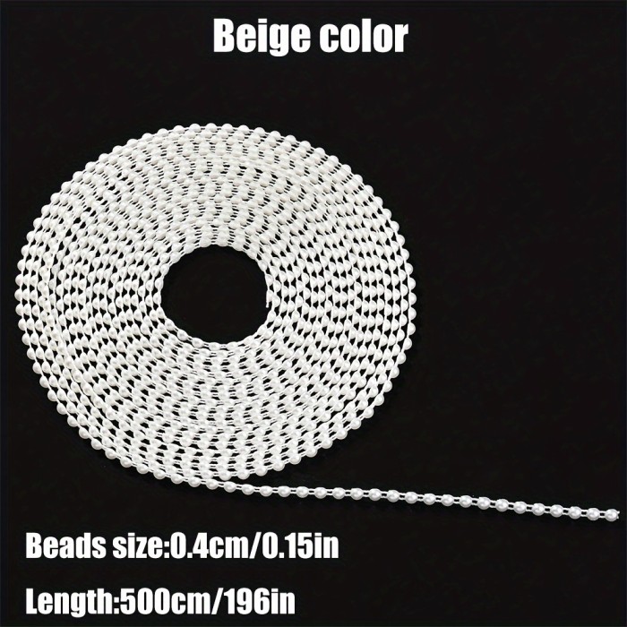 1pc 3\u002F4\u002F6\u002F8Mm Half Round Cabochon Beads Garland String White Beige Color Acylic Beads Chain for Wedding Decoration DIY Jewelry Accessories