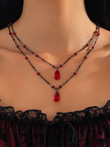 Double Layered Geometric Necklaces Accessories