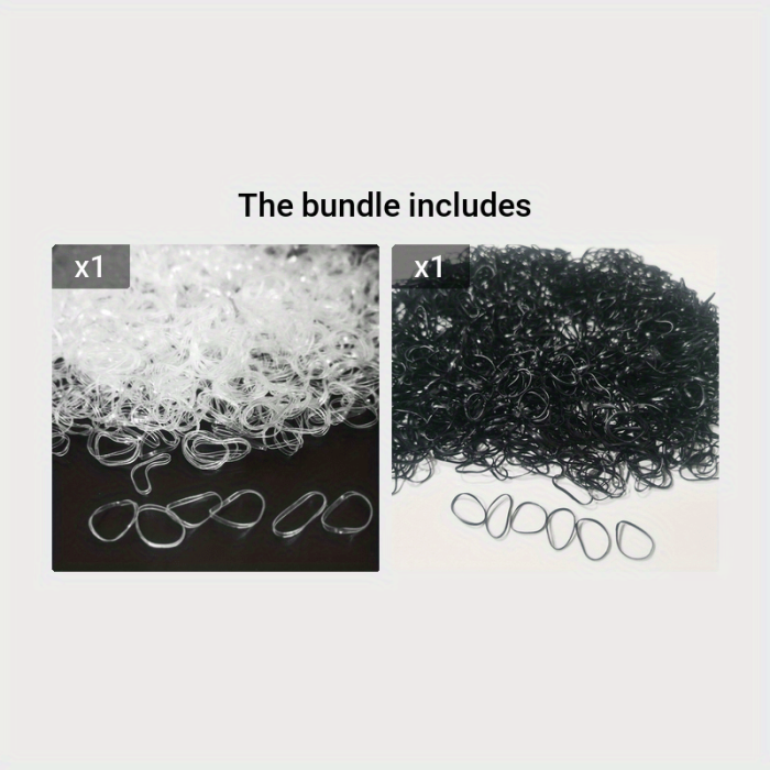 1000pcs Clear Elastic Hair Rubber Bands Transparent Mini Hair Ties Small Stretch Hair Bands For Women