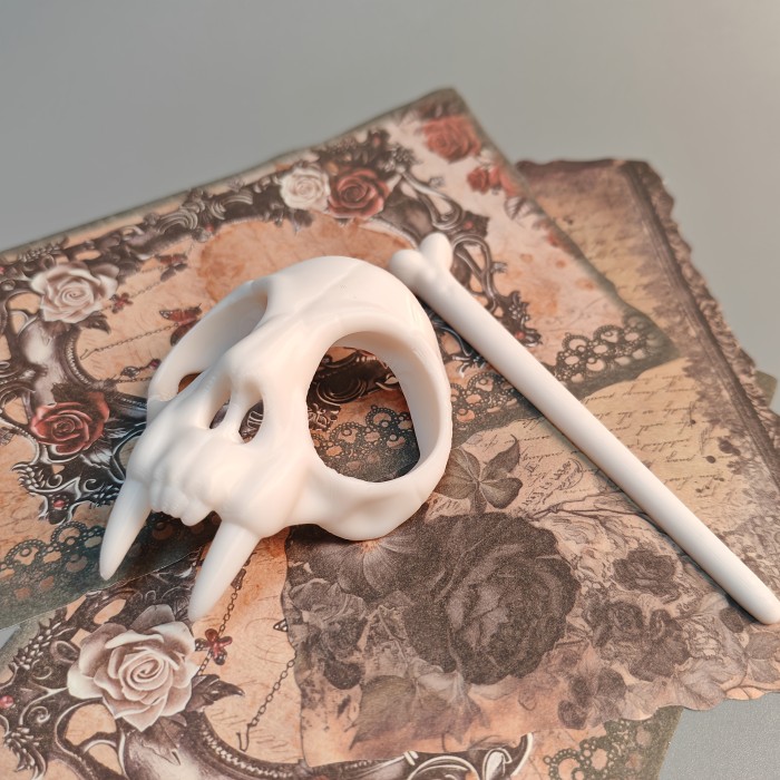 Gothic-Inspired 3D Printed Hairpin - Elegant Chinese Style Accessory for Long Hairstyles, Perfect for Daily Wear & Special Occasions