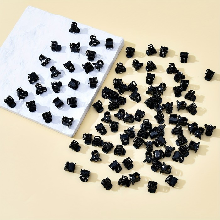 100pcs Black Mini Solid Hair Claws, Cute PVC Hair Accessories, Fashionable And Exquisite Side Clip Hair Accessories, Headpiece Manufacturing Tools for Ladies And Girls, Decorative Gifts Suitable for Daily Holiday Wear