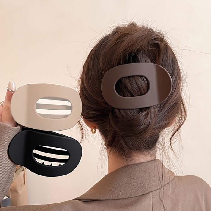 3pcs Elegant Acrylic Hair Clips Set - Solid Color, Strong Grip, Flexible Teeth, Comfortable Curved Design, Fashionable and Versatile Hair Accessories for Teens, Perfect for Daily Wear, Christmas, Valentine'S Day, Campus Events