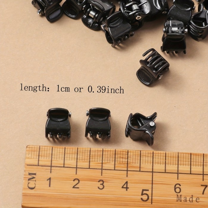 100pcs Black Mini Solid Hair Claws, Cute PVC Hair Accessories, Fashionable And Exquisite Side Clip Hair Accessories, Headpiece Manufacturing Tools for Ladies And Girls, Decorative Gifts Suitable for Daily Holiday Wear