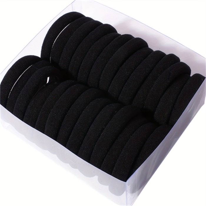 50pcs Black Hair Rope Simple Elastic Hair Band Hair Accessories For Girls, Ideal choice for Gifts