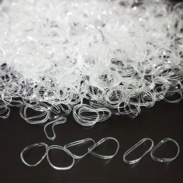 1000pcs Clear Elastic Hair Rubber Bands Transparent Mini Hair Ties Small Stretch Hair Bands For Women