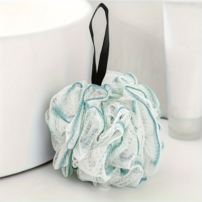 3pcs Random Color Gradient Color Bath Ball, Super Soft Foaming Net, High-grade Bath Ball, Non-Scattering Bath Flower, Dual Use For Scrubbing, Bath Ball