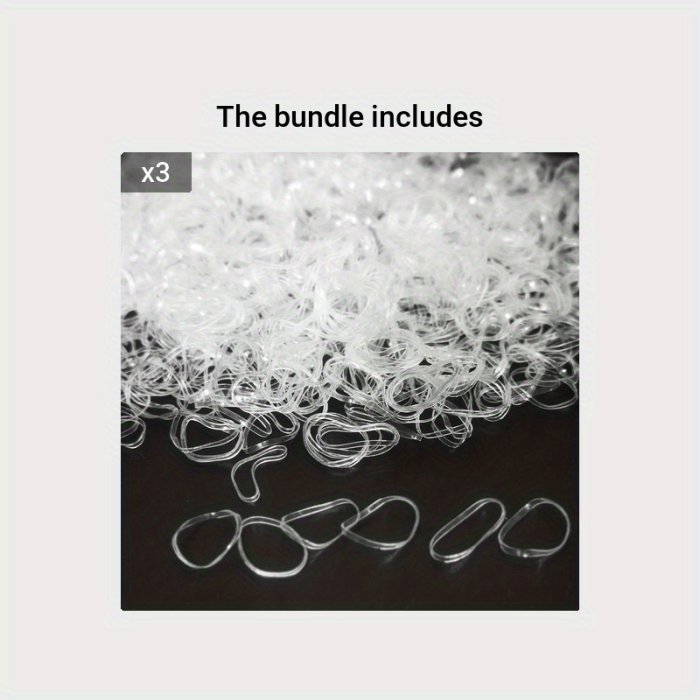 1000pcs Clear Elastic Hair Rubber Bands Transparent Mini Hair Ties Small Stretch Hair Bands For Women