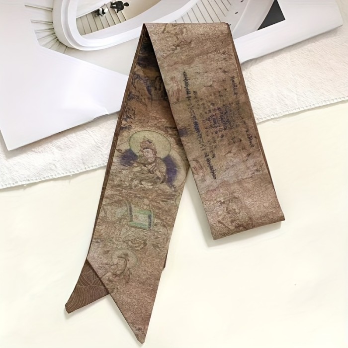 Classic Retro Design Long Headband for Tying Hair, Versatile Artistic Chinese-Style Hair Accessory Gift.