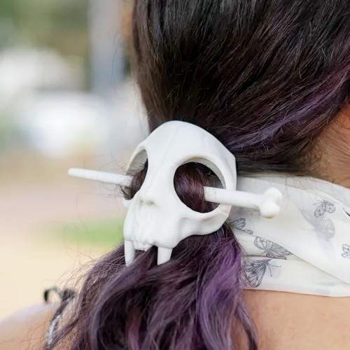 Gothic-Inspired 3D Printed Hairpin - Elegant Chinese Style Accessory for Long Hairstyles, Perfect for Daily Wear & Special Occasions