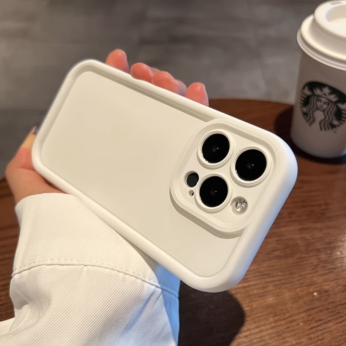 Luxurious Solid Color Shockproof Phone Case Compatible with Apple Iphone 15, 14, 13, 12, 11 Pro Max, 14, 15 Plus, Featuring Camera Protection And Accessory Coverage.