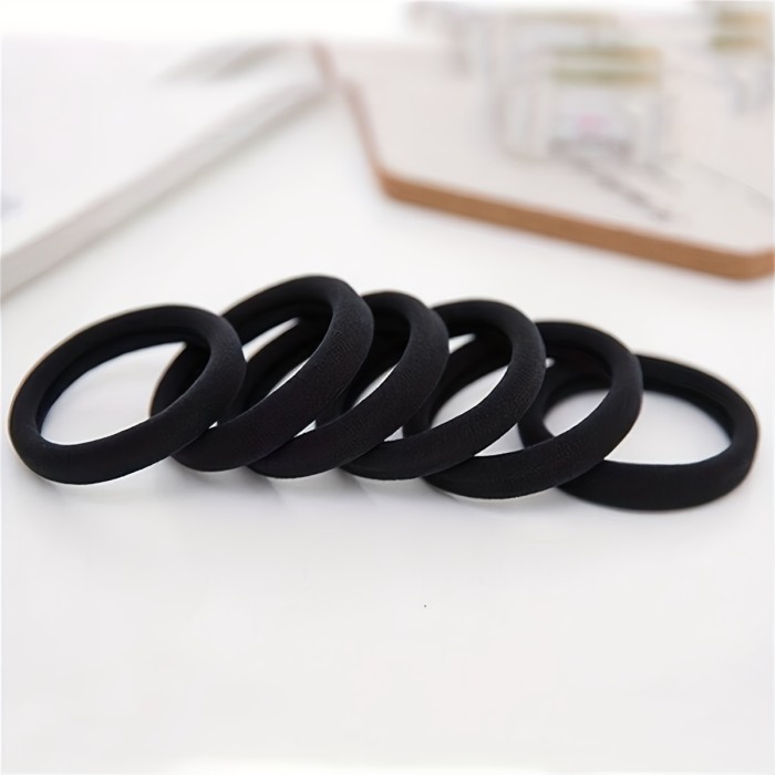 50pcs Black Hair Rope Simple Elastic Hair Band Hair Accessories For Girls, Ideal choice for Gifts