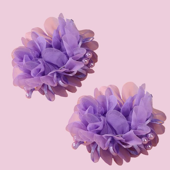 2pcs Toddler Girls Faux Pearl Flowers Decor Hair Tie -  Cute & Elegant Design - For Little Girls - Perfect for Everyday Wear & Special Occasions - Ideal Gift for Birthdays & Holidays