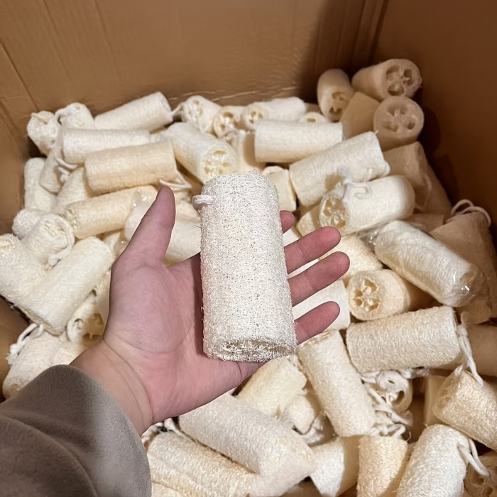 Natural Loofah Sponge - Biodegradable Wood Pulp Fiber Scrubbers for Kitchen, Bathroom, Spa - Exfoliating Body Scrub, DIY Soap, EcoClean
