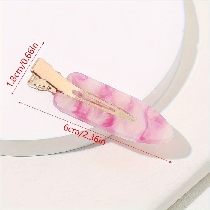 4pcs Simple Mixed Color Hair Clips Side No Trace Bangs Duckbill Clips Elegant Ladies Headwear Hair Accessories