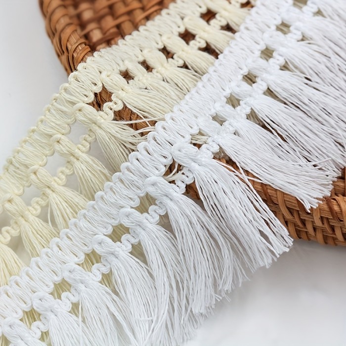 3 Yards Ruffle Lace Trim 3 Yards Polyester Lace Ruffle Trim, 5cm Width, Decorative Fringe Scalloped Edge Tablecloth Border, DIY Crafting Accessory for Bags, Hats, Bedding