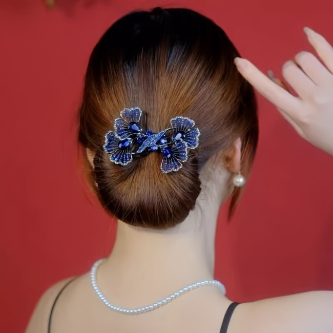 Chinese Style Ginkgo Leaf Hairpin, High-end Retro Flower Bud Head Hairpin, Simple Twist Hairpin, Versatile Hairpin for Cheongsam, Hair Accessory